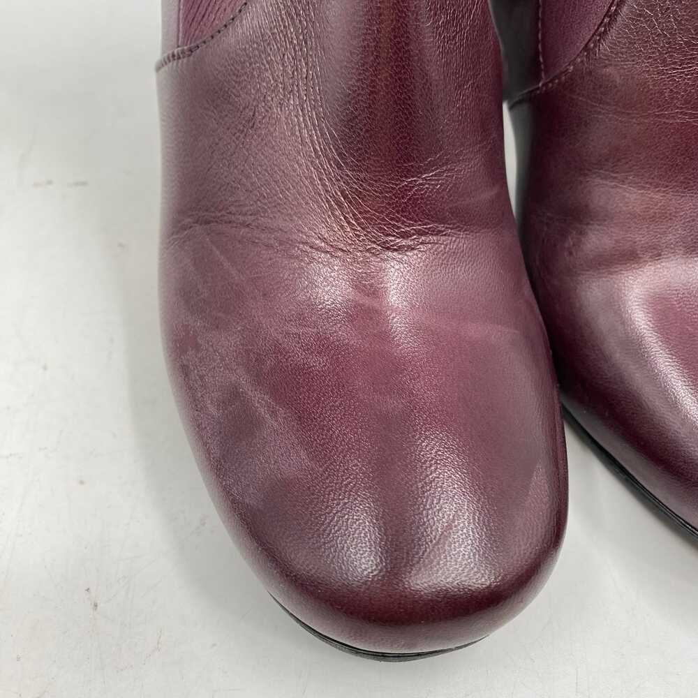 Prada Wine Red Leather Heeled Ankle Boots | Size 38.5 EU - Picture 7 of 12